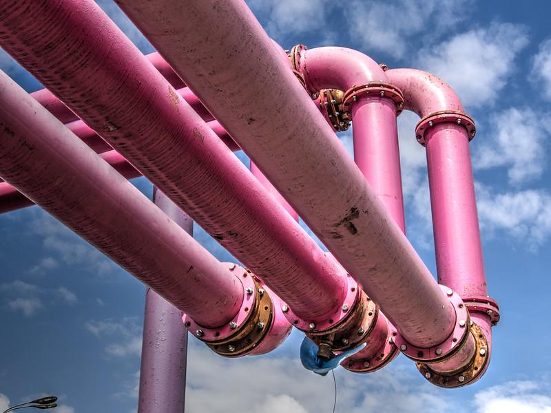 three pink tubes.