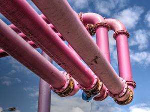 three pink tubes.